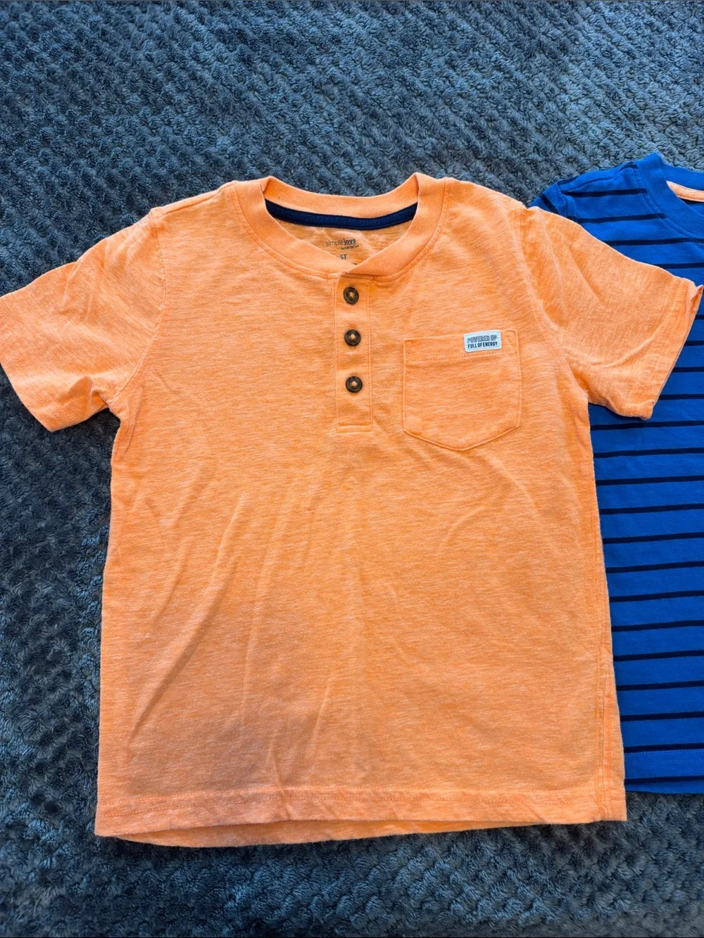 Carter's Orange and Blue Henley Tee Set